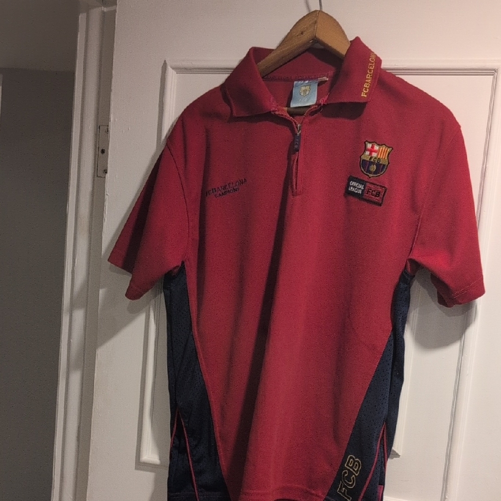 FC Barcelona Men's Red and Blue Polo Shirt